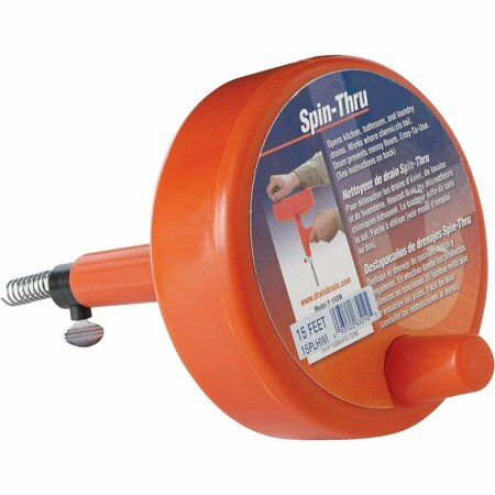 GENERAL WIRE 1/4 In. x 15 Ft. Plastic Spin Through Drain Auger 15PLHWI